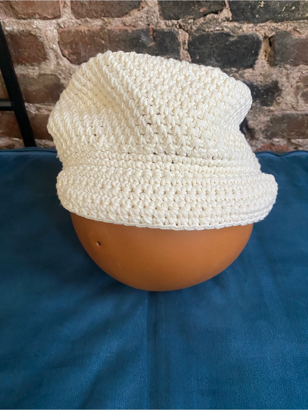Women's Cream Knitted Bucket Hat - Soft Knit Sun Cap